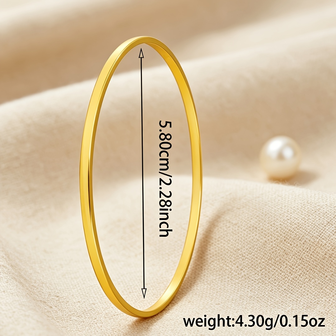 2pcs Women's Modern Stackable Round Bangle Set